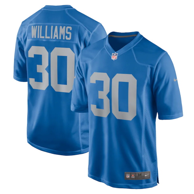 mens nike jamaal williams blue detroit lions player game jersey